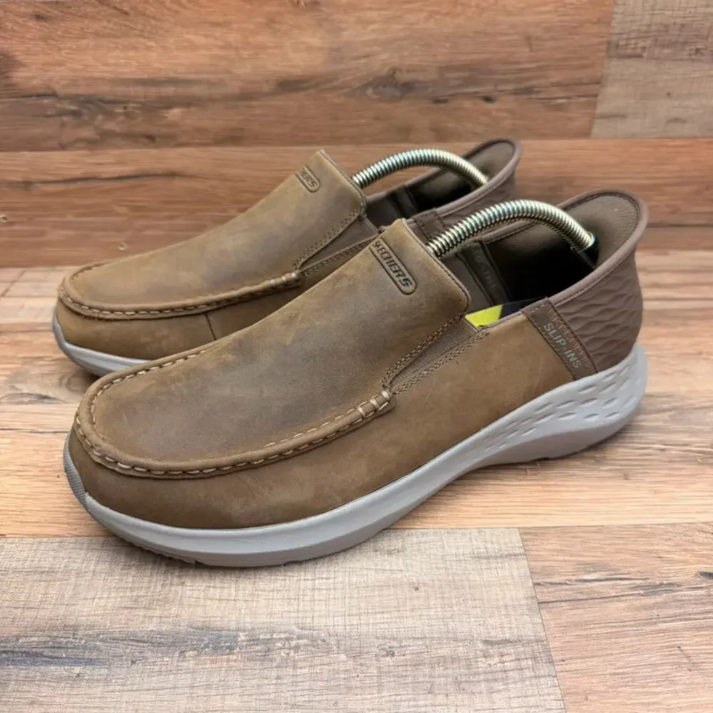 Skechers Men’s size 9.5 Tan Brown Slip-On Casual Loafers
